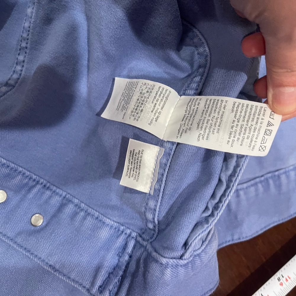 guc j crew factory Women's light Blue periwinkle jean Denim Jacket large - Picture 6 of 8